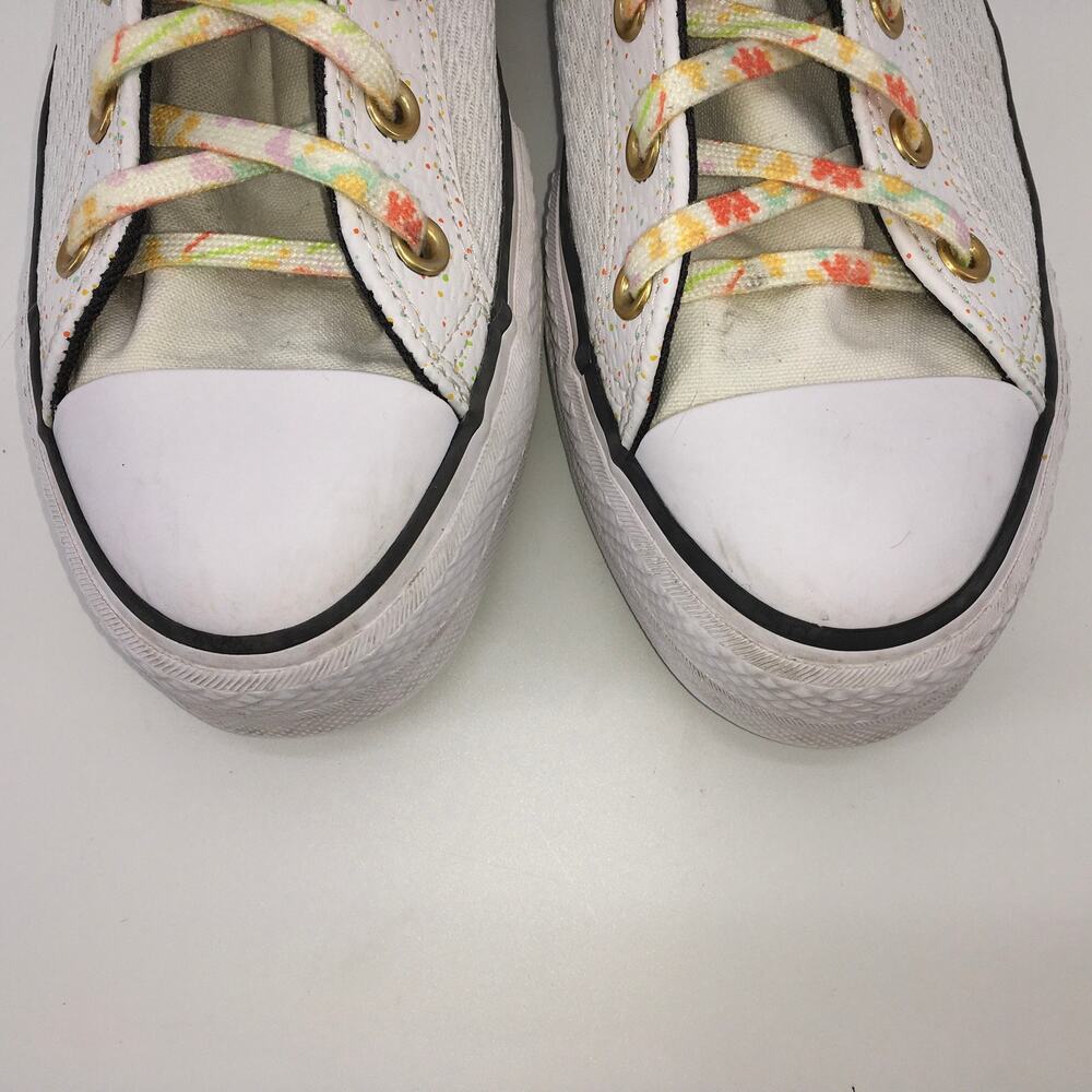 Converse CTAs Hi Lift Paint Splatter Platform Sneakers Womens 9 White Art Chunky - Picture 10 of 10
